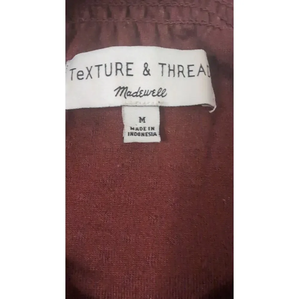Madewell Texture & Thread Swiss Dot Blouse Medium Boho Romantic Top
